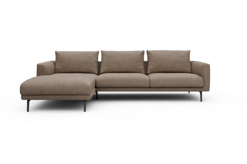 moebelfaktor Ecksofa Karl Chaiselongue links mit 2,5-Sitzer, Schlanker Rahmen, geneigte Armlehne, italienischer Look von moebelfaktor