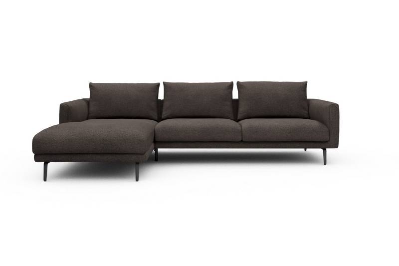 moebelfaktor Ecksofa Karl Chaiselongue links mit 2,5-Sitzer, Schlanker Rahmen, geneigte Armlehne, italienischer Look von moebelfaktor