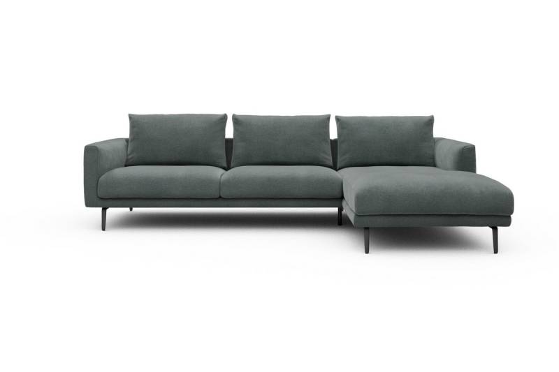 moebelfaktor Ecksofa Karl Chaiselongue rechts mit 2,5-Sitzer, Schlanker Rahmen, geneigte Armlehne, italienischer Look von moebelfaktor