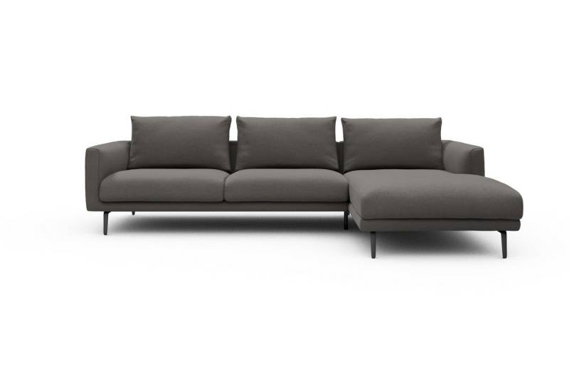 moebelfaktor Ecksofa Karl Chaiselongue rechts mit 2,5-Sitzer, Schlanker Rahmen, geneigte Armlehne, italienischer Look von moebelfaktor