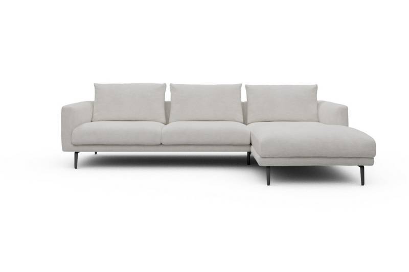 moebelfaktor Ecksofa Karl Chaiselongue rechts mit 2,5-Sitzer, Schlanker Rahmen, geneigte Armlehne, italienischer Look von moebelfaktor