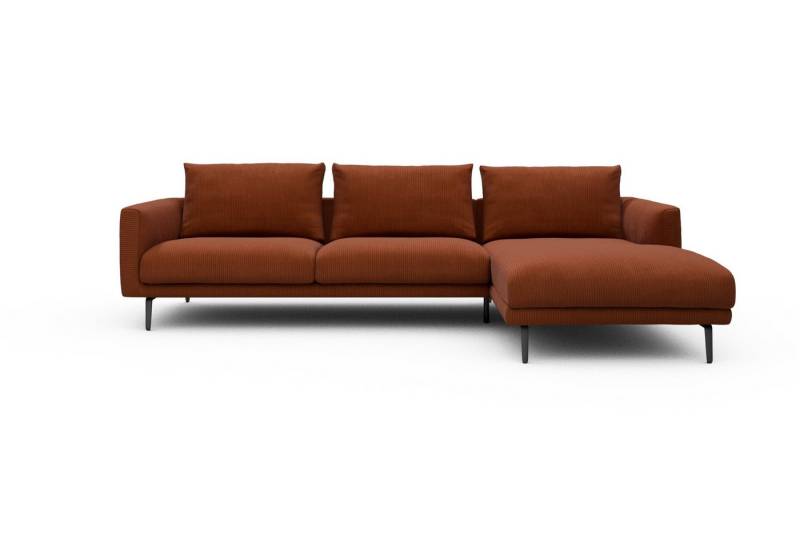 moebelfaktor Ecksofa Karl Chaiselongue rechts mit 2,5-Sitzer, Schlanker Rahmen, geneigte Armlehne, italienischer Look von moebelfaktor