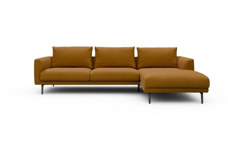 moebelfaktor Ecksofa Karl Chaiselongue rechts mit 2,5-Sitzer, Schlanker Rahmen, geneigte Armlehne, italienischer Look von moebelfaktor