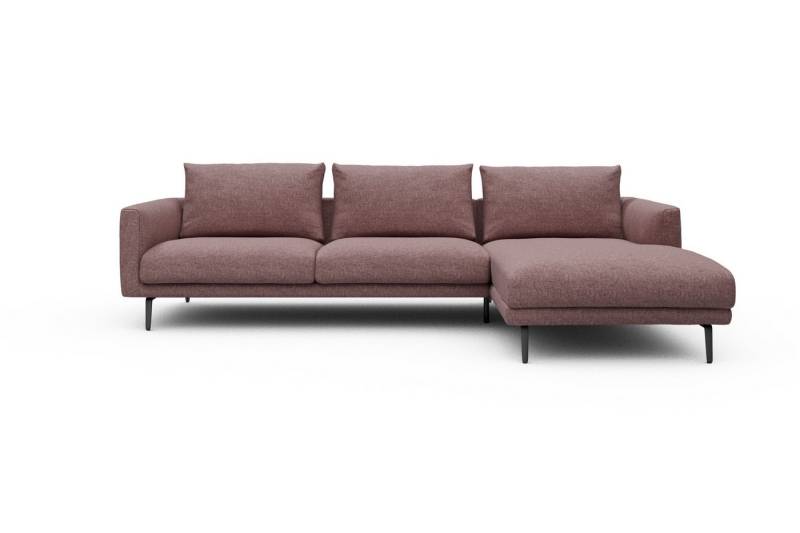 moebelfaktor Ecksofa Karl Chaiselongue rechts mit 2,5-Sitzer, Schlanker Rahmen, geneigte Armlehne, italienischer Look von moebelfaktor