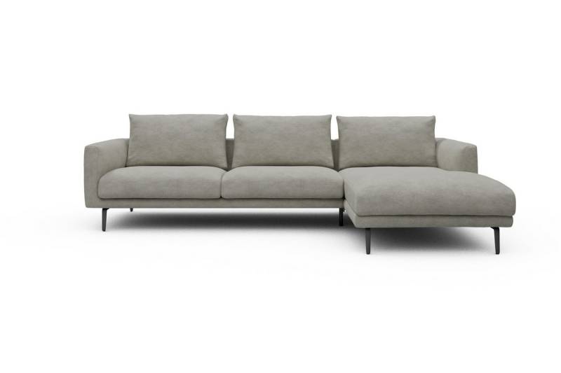 moebelfaktor Ecksofa Karl Chaiselongue rechts mit 2,5-Sitzer, Schlanker Rahmen, geneigte Armlehne, italienischer Look von moebelfaktor