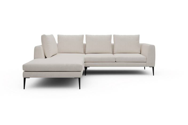 moebelfaktor Ecksofa Paul Relax-Ecke links mit 2-Sitzer, Skandinavisches Design, niedrige Bauhöhe, für Saugroboter geeignet von moebelfaktor