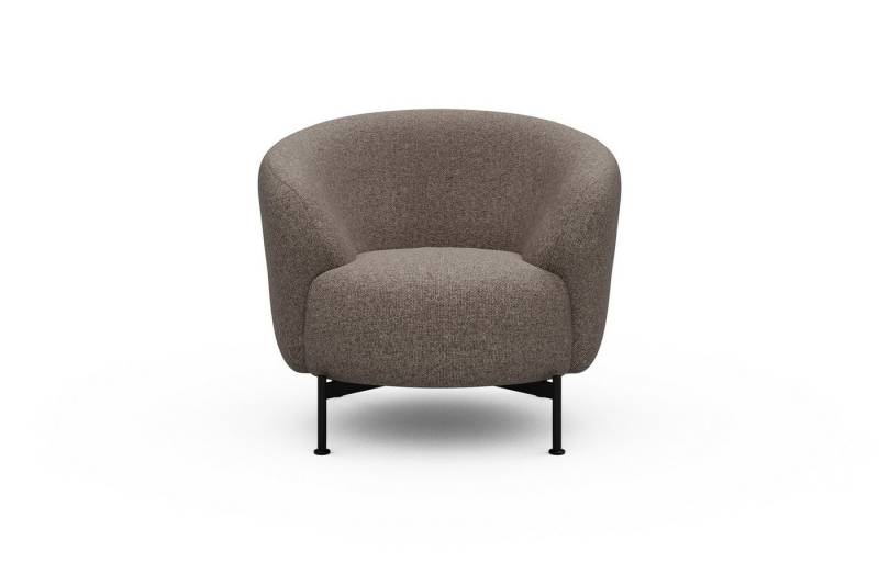 moebelfaktor Sessel Ronda X-Metallgestell Schwarz, Organische Form, kompakte Größe, schwarzes X-Metall-Gestell von moebelfaktor