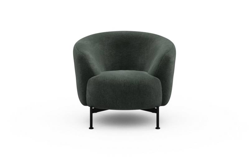 moebelfaktor Sessel Ronda X-Metallgestell Schwarz, Organische Form, kompakte Größe, schwarzes X-Metall-Gestell von moebelfaktor