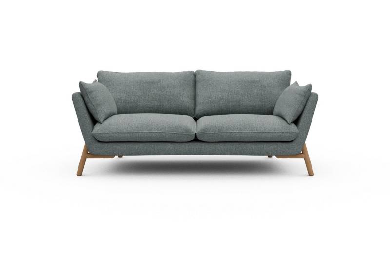 moebelfaktor Sofa Emil 2-Sitzer Beinfarbe Eiche Natur, schräg gestellte Armlehnen, hoher Rücken von moebelfaktor