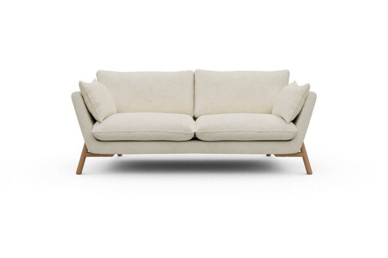 moebelfaktor Sofa Emil 2-Sitzer Beinfarbe Eiche Natur, schräg gestellte Armlehnen, hoher Rücken von moebelfaktor