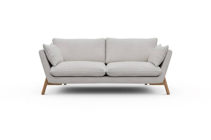 moebelfaktor Sofa Emil 2-Sitzer Beinfarbe Eiche Natur, schräg gestellte Armlehnen, hoher Rücken von moebelfaktor
