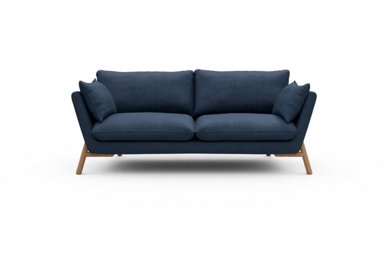moebelfaktor Sofa Emil 2-Sitzer Beinfarbe Eiche Natur, schräg gestellte Armlehnen, hoher Rücken von moebelfaktor