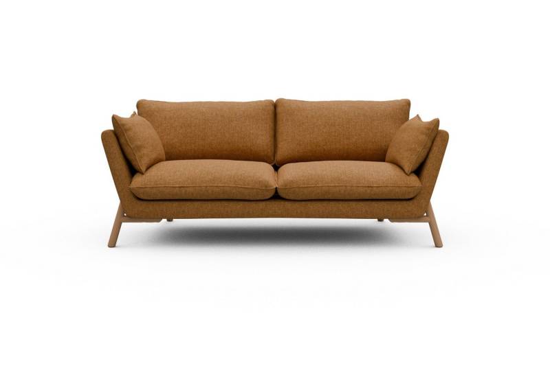 moebelfaktor Sofa Emil 2-Sitzer Beinfarbe Eiche Natur, schräg gestellte Armlehnen, hoher Rücken von moebelfaktor