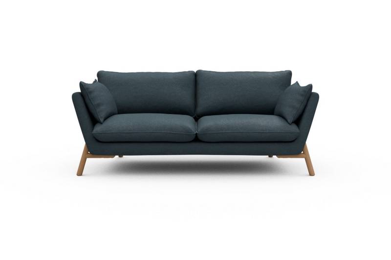 moebelfaktor Sofa Emil 2-Sitzer Beinfarbe Eiche Natur, schräg gestellte Armlehnen, hoher Rücken von moebelfaktor