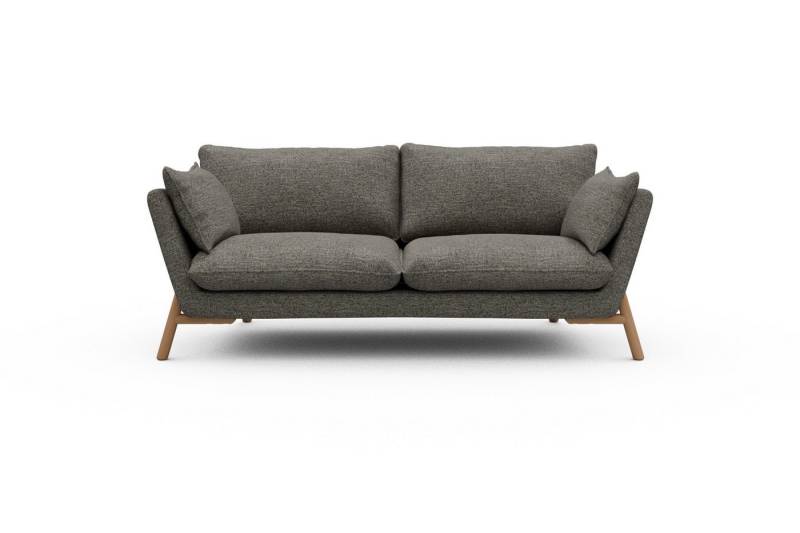 moebelfaktor Sofa Emil 2-Sitzer Beinfarbe Eiche Natur, schräg gestellte Armlehnen, hoher Rücken von moebelfaktor