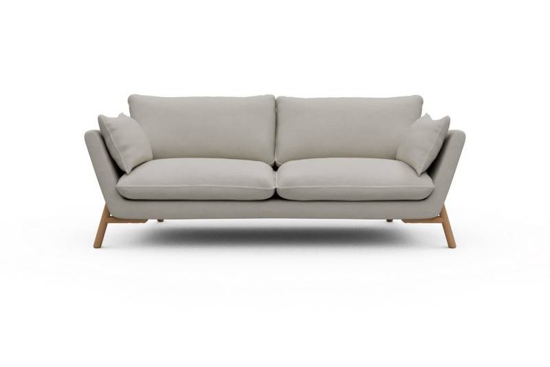 moebelfaktor Sofa Emil 3-Sitzer Beinfarbe Eiche Natur, schräg gestellte Armlehnen, hoher Rücken von moebelfaktor