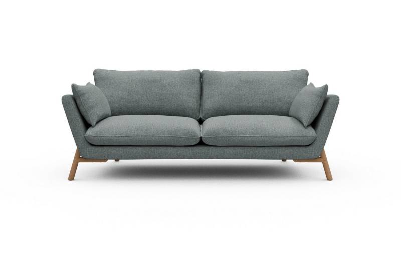 moebelfaktor Sofa Emil 3-Sitzer Beinfarbe Eiche Natur, schräg gestellte Armlehnen, hoher Rücken von moebelfaktor