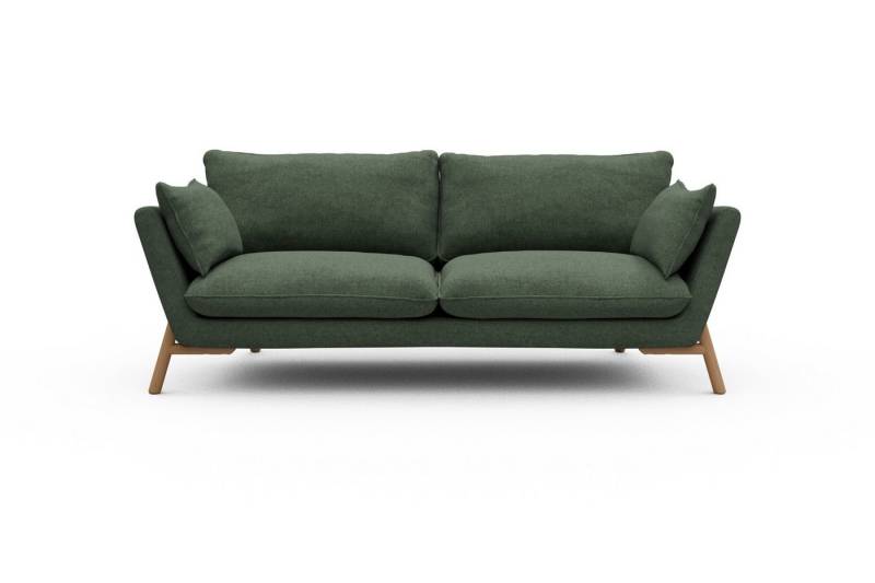 moebelfaktor Sofa Emil 3-Sitzer Beinfarbe Eiche Natur, schräg gestellte Armlehnen, hoher Rücken von moebelfaktor