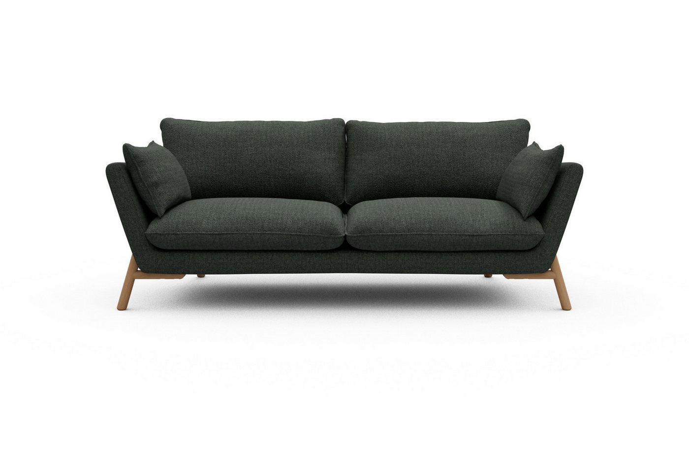 moebelfaktor Sofa Emil 3-Sitzer Beinfarbe Eiche Natur, schräg gestellte Armlehnen, hoher Rücken von moebelfaktor