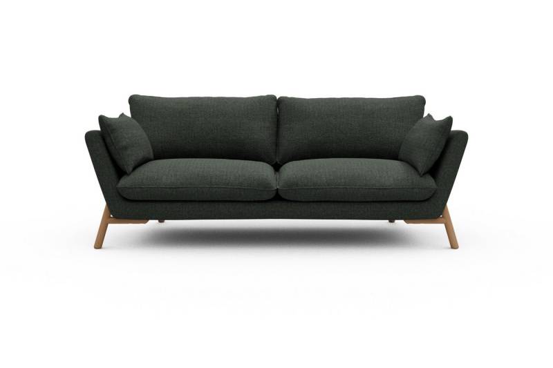 moebelfaktor Sofa Emil 3-Sitzer Beinfarbe Eiche Natur, schräg gestellte Armlehnen, hoher Rücken von moebelfaktor