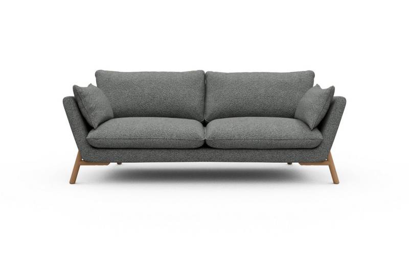 moebelfaktor Sofa Emil 3-Sitzer Beinfarbe Eiche Natur, schräg gestellte Armlehnen, hoher Rücken von moebelfaktor