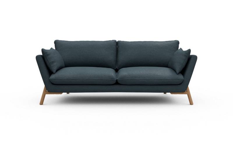 moebelfaktor Sofa Emil 3-Sitzer Beinfarbe Eiche Natur, schräg gestellte Armlehnen, hoher Rücken von moebelfaktor