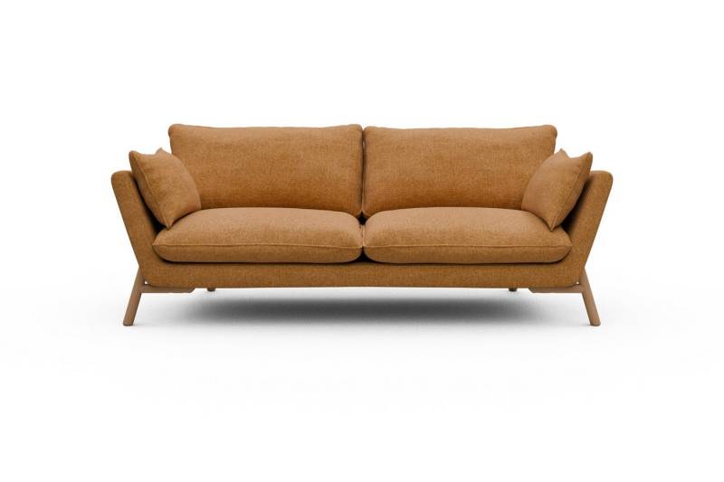 moebelfaktor Sofa Emil 3-Sitzer Beinfarbe Eiche Natur, schräg gestellte Armlehnen, hoher Rücken von moebelfaktor