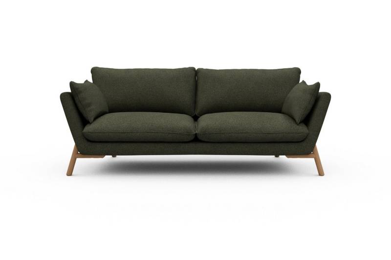 moebelfaktor Sofa Emil 3-Sitzer Beinfarbe Eiche Natur, schräg gestellte Armlehnen, hoher Rücken von moebelfaktor