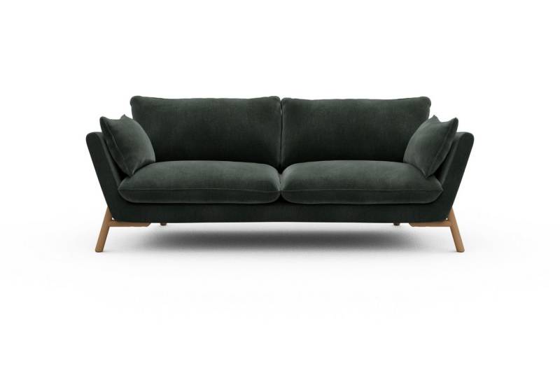 moebelfaktor Sofa Emil 3-Sitzer Beinfarbe Eiche Natur, schräg gestellte Armlehnen, hoher Rücken von moebelfaktor