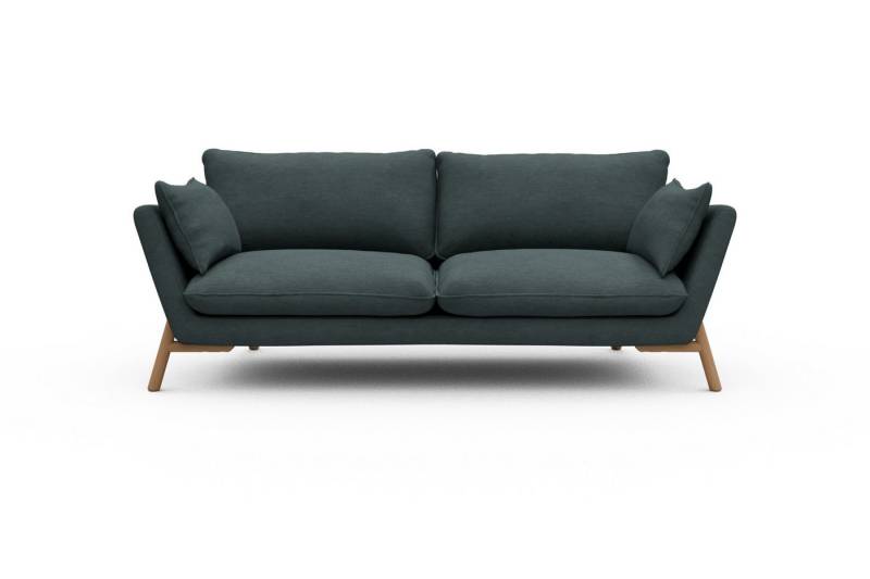 moebelfaktor Sofa Emil 3-Sitzer Beinfarbe Eiche Natur, schräg gestellte Armlehnen, hoher Rücken von moebelfaktor