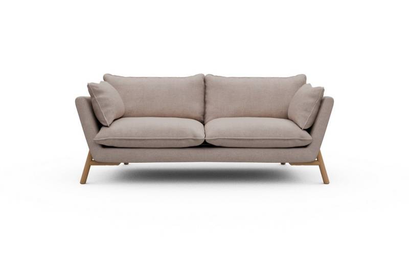 moebelfaktor Sofa Emil PREMIUM 2-Sitzer Beinfarbe Eiche Natur, schräg gestellte Armlehnen, hoher Rücken von moebelfaktor
