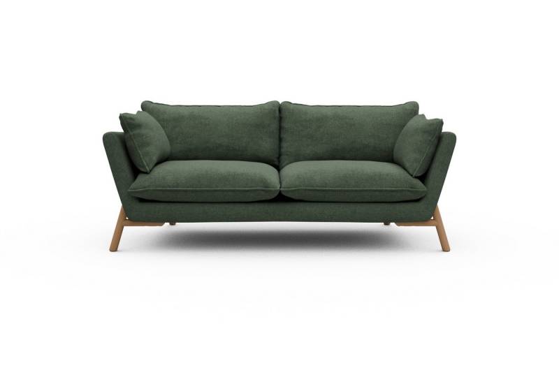 moebelfaktor Sofa Emil PREMIUM 2-Sitzer Beinfarbe Eiche Natur, schräg gestellte Armlehnen, hoher Rücken von moebelfaktor