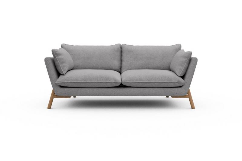 moebelfaktor Sofa Emil PREMIUM 2-Sitzer Beinfarbe Eiche Natur, schräg gestellte Armlehnen, hoher Rücken von moebelfaktor
