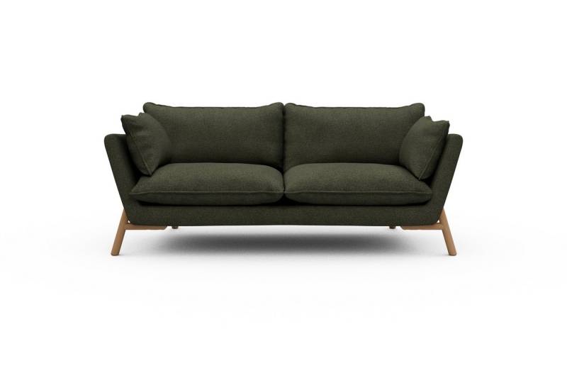 moebelfaktor Sofa Emil PREMIUM 2-Sitzer Beinfarbe Eiche Natur, schräg gestellte Armlehnen, hoher Rücken von moebelfaktor