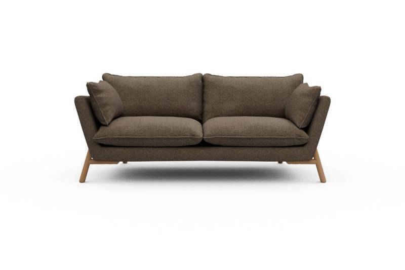 moebelfaktor Sofa Emil PREMIUM 2-Sitzer Beinfarbe Eiche Natur, schräg gestellte Armlehnen, hoher Rücken von moebelfaktor