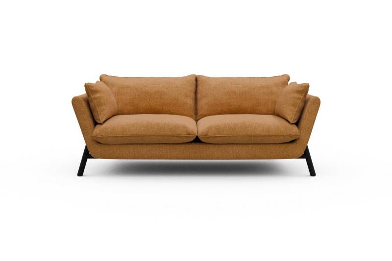 moebelfaktor Sofa Emil PREMIUM 2-Sitzer Beinfarbe Eiche Schwarz, schräg gestellte Armlehnen, hoher Rücken von moebelfaktor