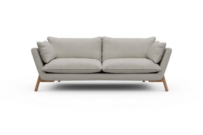 moebelfaktor Sofa Emil PREMIUM 3-Sitzer Beinfarbe Eiche Natur, schräg gestellte Armlehnen, hoher Rücken von moebelfaktor