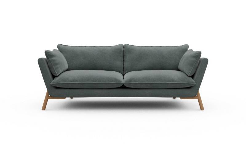 moebelfaktor Sofa Emil PREMIUM 3-Sitzer Beinfarbe Eiche Natur, schräg gestellte Armlehnen, hoher Rücken von moebelfaktor