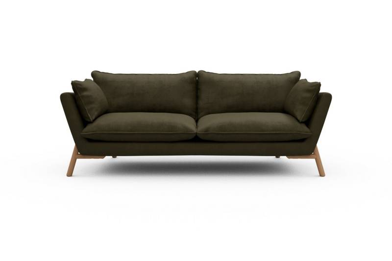moebelfaktor Sofa Emil PREMIUM 3-Sitzer Beinfarbe Eiche Natur, schräg gestellte Armlehnen, hoher Rücken von moebelfaktor