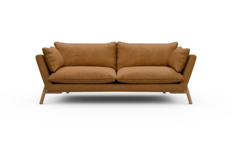 moebelfaktor Sofa Emil PREMIUM 3-Sitzer Beinfarbe Eiche Natur, schräg gestellte Armlehnen, hoher Rücken von moebelfaktor