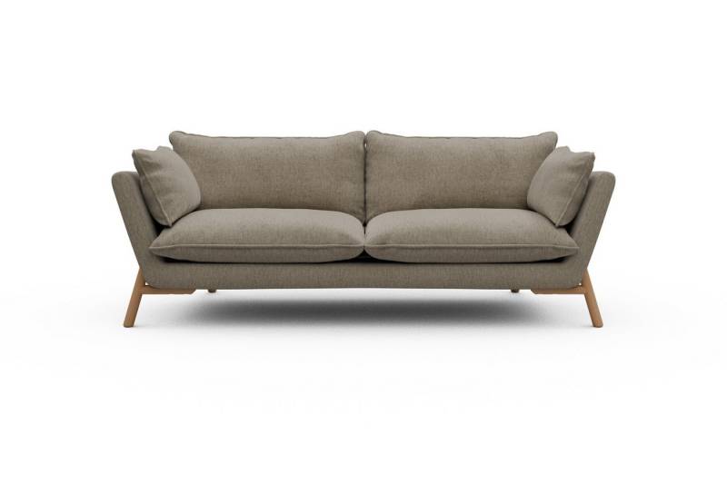 moebelfaktor Sofa Emil PREMIUM 3-Sitzer Beinfarbe Eiche Natur, schräg gestellte Armlehnen, hoher Rücken von moebelfaktor