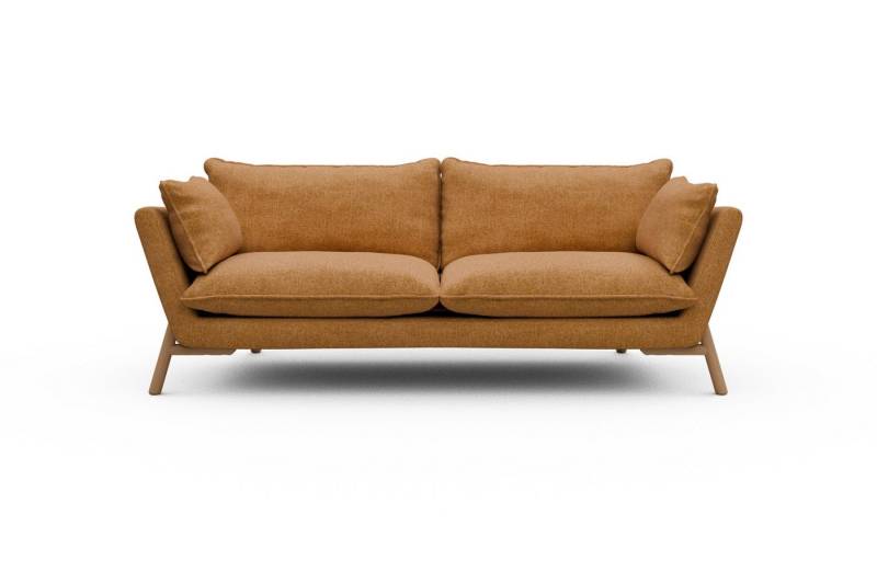 moebelfaktor Sofa Emil PREMIUM 3-Sitzer Beinfarbe Eiche Natur, schräg gestellte Armlehnen, hoher Rücken von moebelfaktor