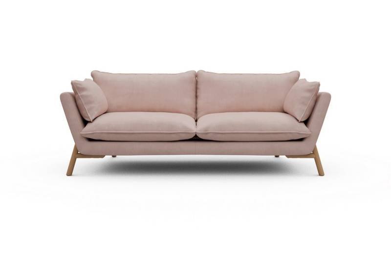 moebelfaktor Sofa Emil PREMIUM 3-Sitzer Beinfarbe Eiche Natur, schräg gestellte Armlehnen, hoher Rücken von moebelfaktor