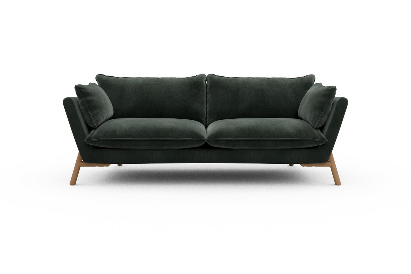 moebelfaktor Sofa Emil PREMIUM 3-Sitzer Beinfarbe Eiche Natur, schräg gestellte Armlehnen, hoher Rücken von moebelfaktor