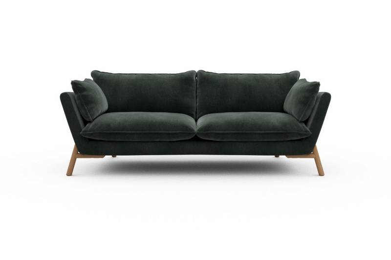moebelfaktor Sofa Emil PREMIUM 3-Sitzer Beinfarbe Eiche Natur, schräg gestellte Armlehnen, hoher Rücken von moebelfaktor