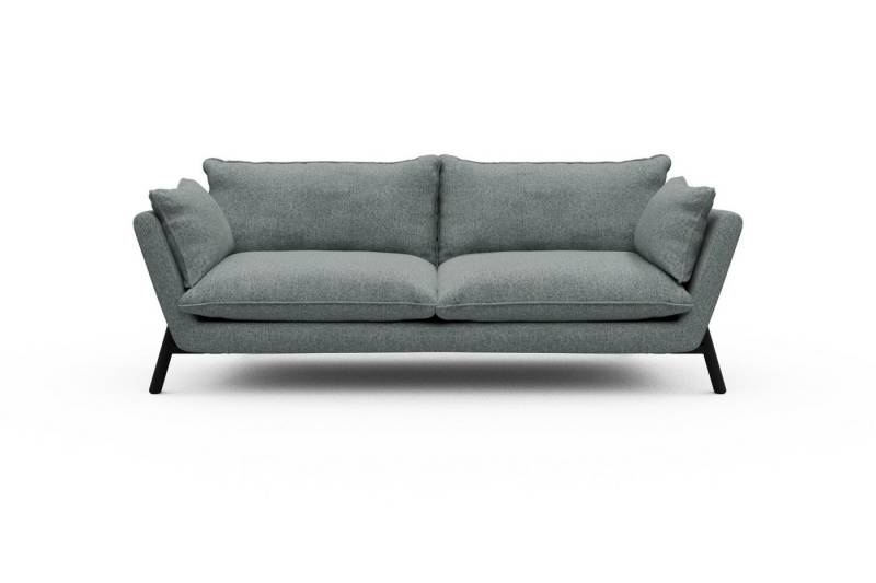 moebelfaktor Sofa Emil PREMIUM 3-Sitzer Beinfarbe Eiche Schwarz, schräg gestellte Armlehnen, hoher Rücken von moebelfaktor
