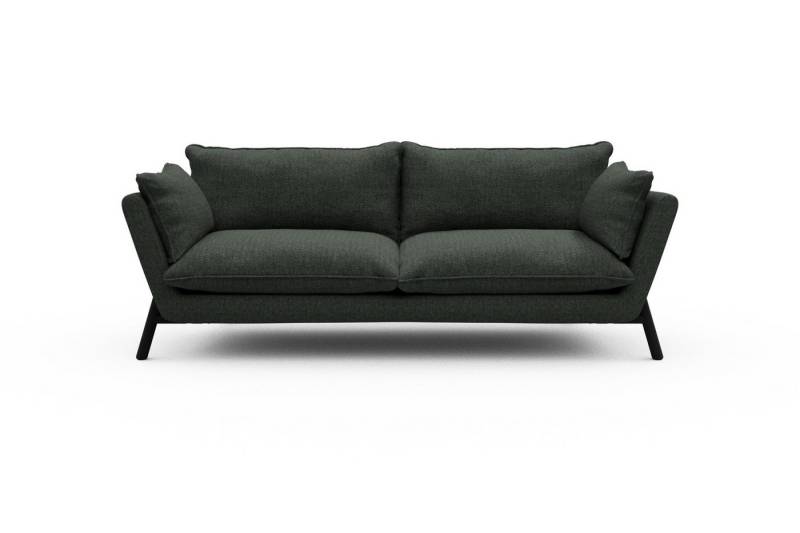 moebelfaktor Sofa Emil PREMIUM 3-Sitzer Beinfarbe Eiche Schwarz, schräg gestellte Armlehnen, hoher Rücken von moebelfaktor