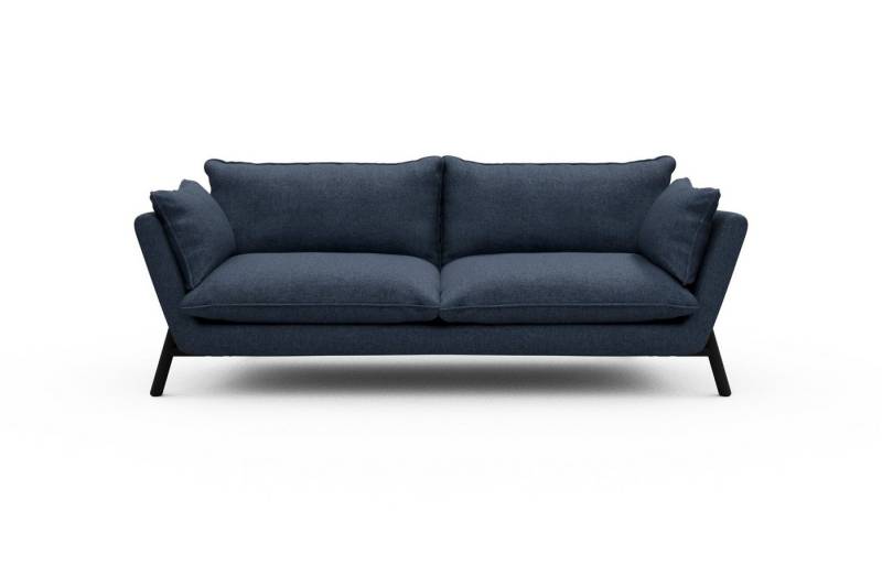 moebelfaktor Sofa Emil PREMIUM 3-Sitzer Beinfarbe Eiche Schwarz, schräg gestellte Armlehnen, hoher Rücken von moebelfaktor