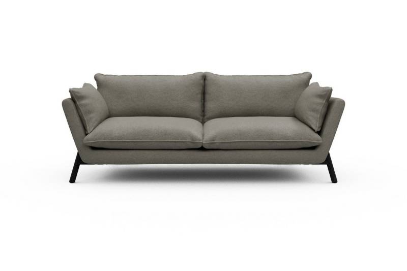 moebelfaktor Sofa Emil PREMIUM 3-Sitzer Beinfarbe Eiche Schwarz, schräg gestellte Armlehnen, hoher Rücken von moebelfaktor