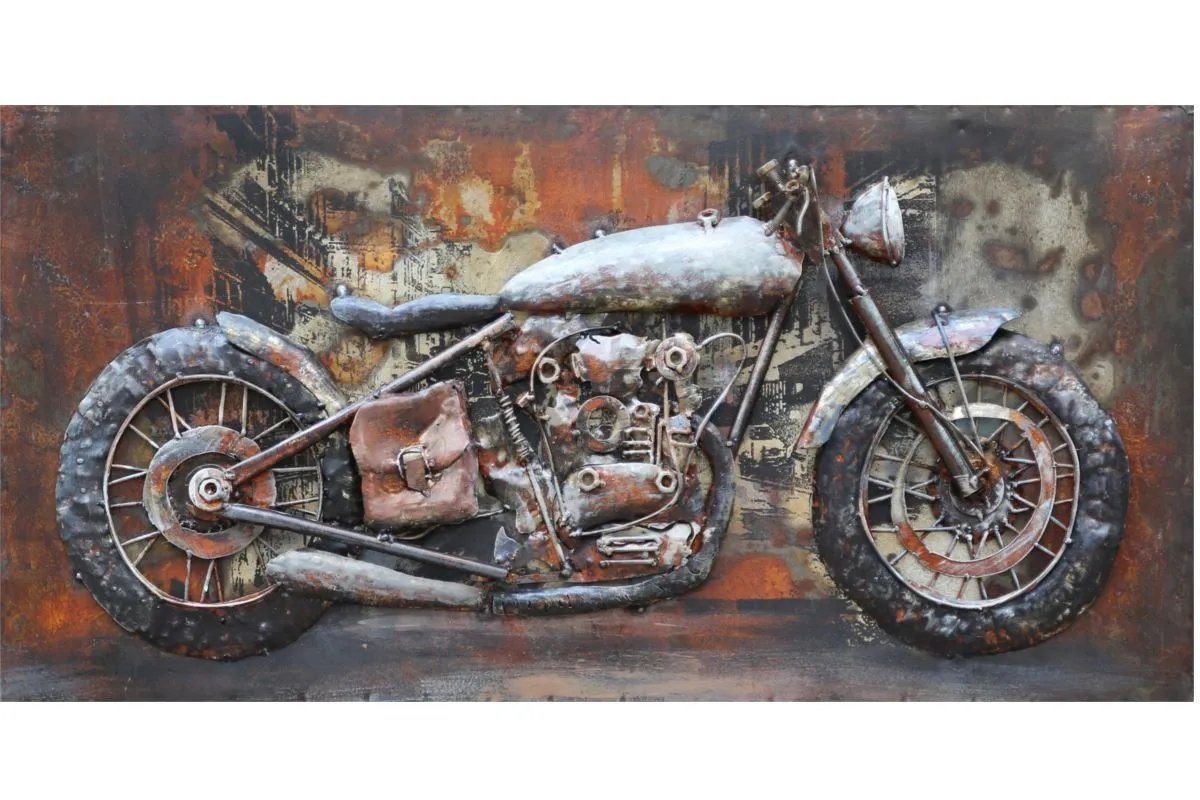 moebelfaktor Wandbild Motorcycle 140x70, Design Metallbild, Handarbeit, 3D-Effekt von moebelfaktor